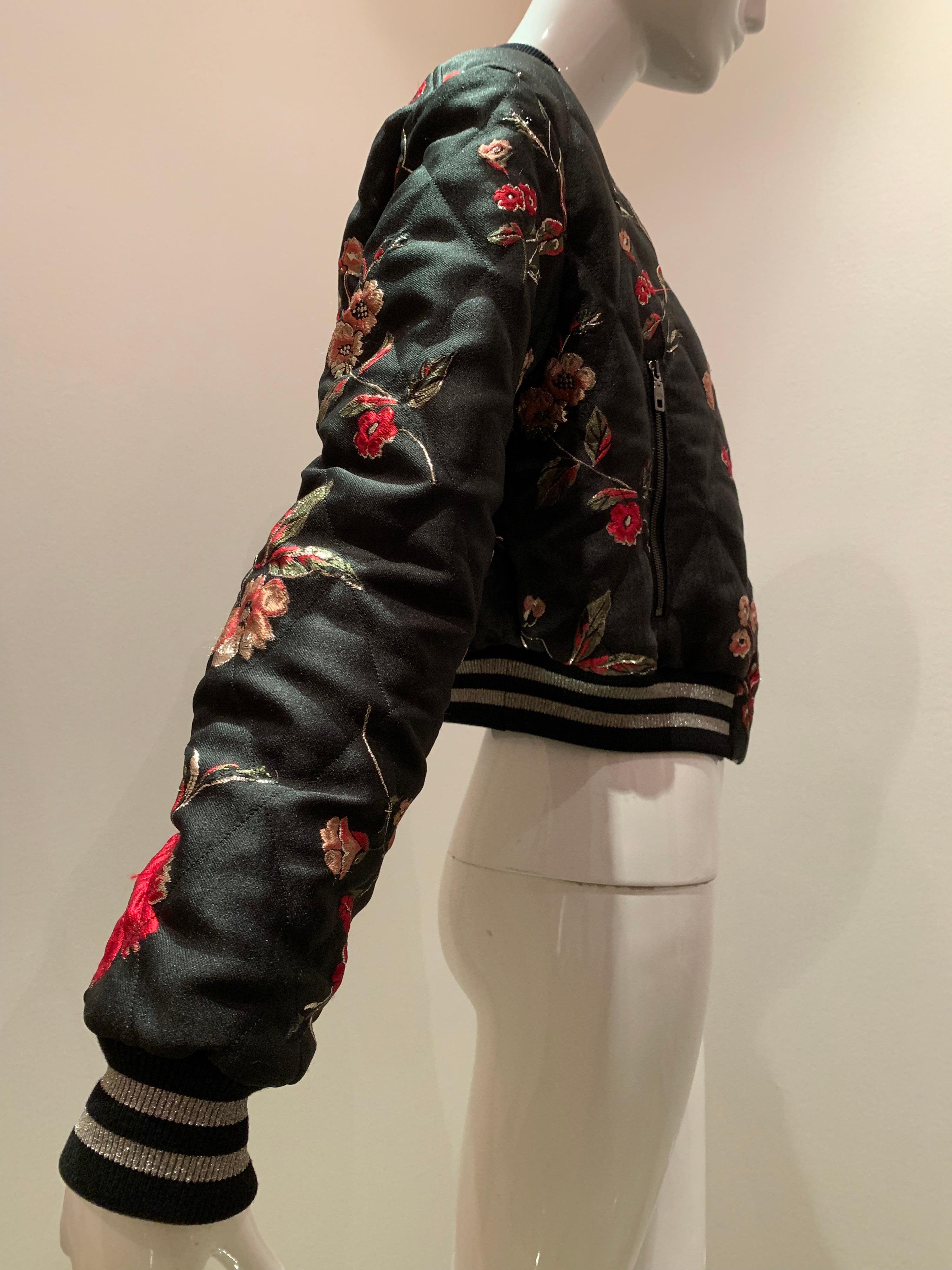 dolce and gabbana floral bomber jacket