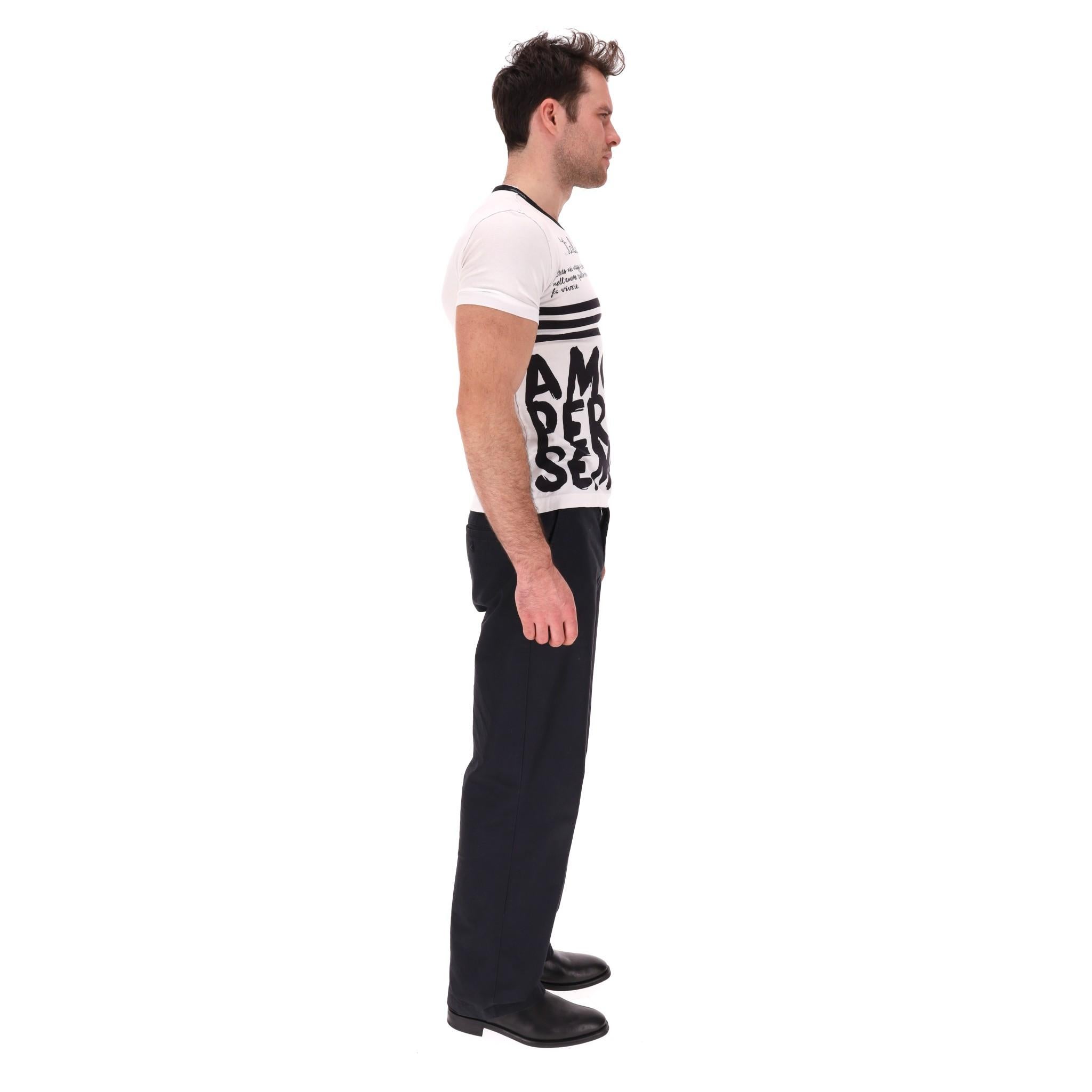 Gray Dolce & Gabbana 'Amore Per Sempre' Cotton T-Shirt For Sale