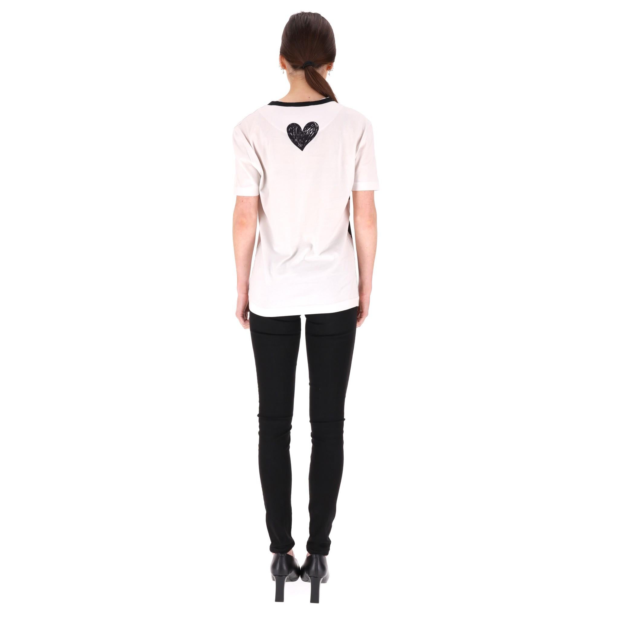 Dolce & Gabbana 'Amore Per Sempre' Cotton T-Shirt In Excellent Condition For Sale In London, GB