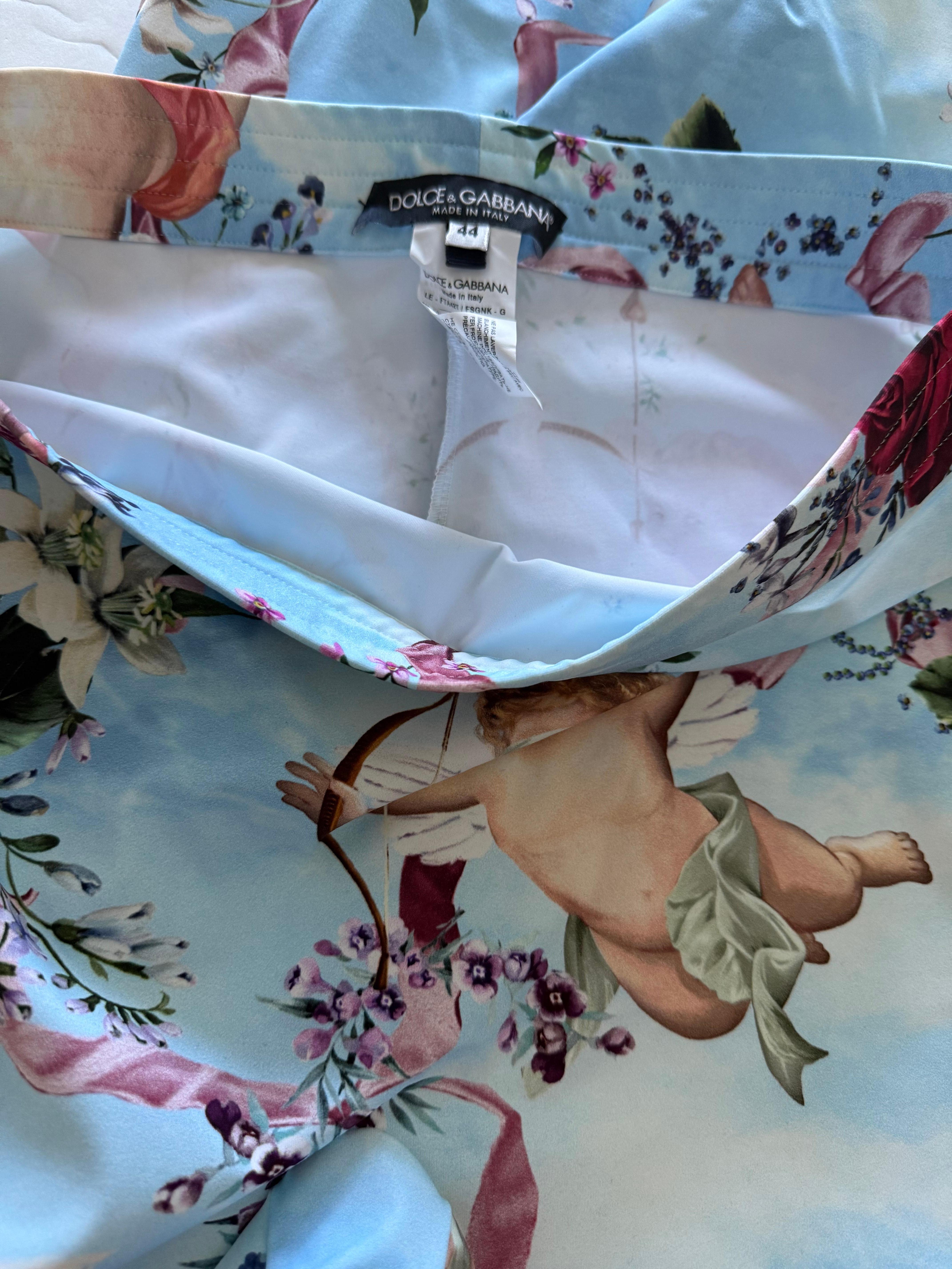 Gris Dolce & Gabbana Leggings imprimé angelots NEW Taille 44 IT en vente