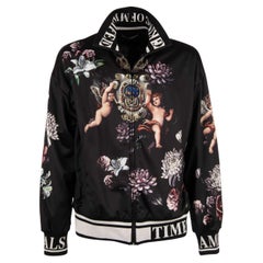 Dolce & Gabbana Angels and Flowers Printed Track Lightweight Jacket Black 50