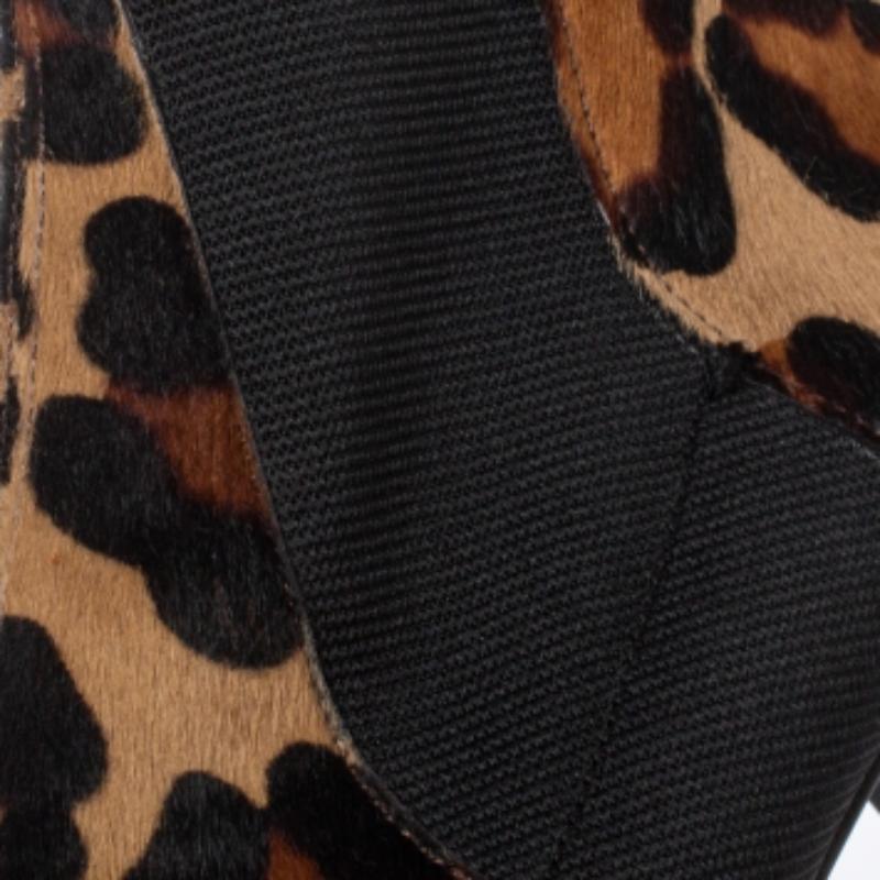 Dolce & Gabbana's ankle boots are decorated with animal prints. This pair has been made in Italy from velvety calf hair and set on the pin-thin stiletto heels to give them a leg-lengthening feel. The stretchy side panels ensure that they're easy to