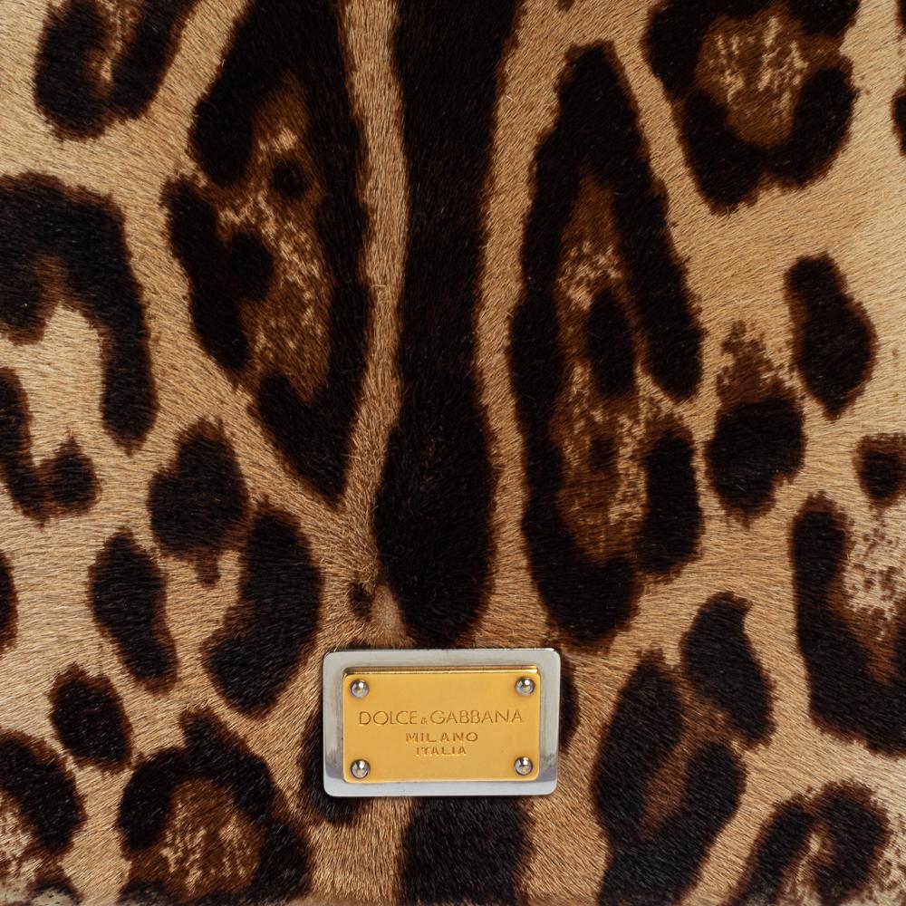 Dolce & Gabbana Animal Print Calf Miss Sicily Top Handle Bag 7