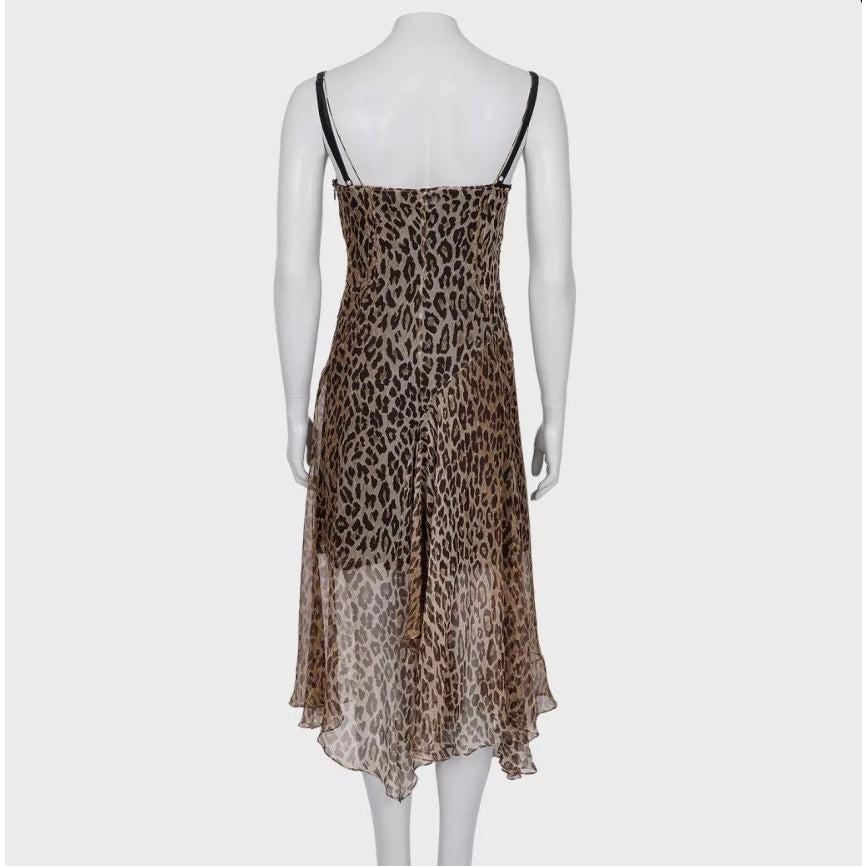 Gris Dolce & Gabbana - Robe en soie à imprimé animalier - IT40/S en vente