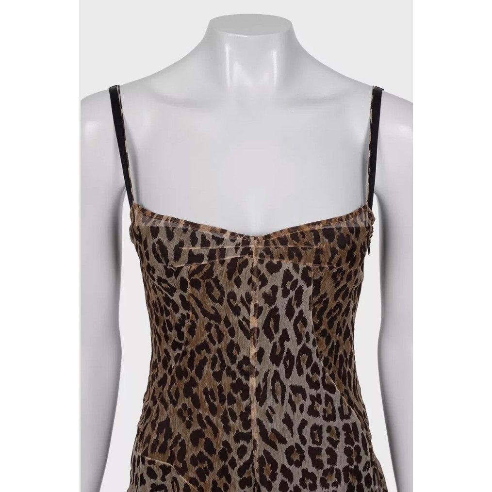 Dolce & Gabbana - Robe en soie à imprimé animalier - IT40/S Bon état - En vente à Krakow, PL