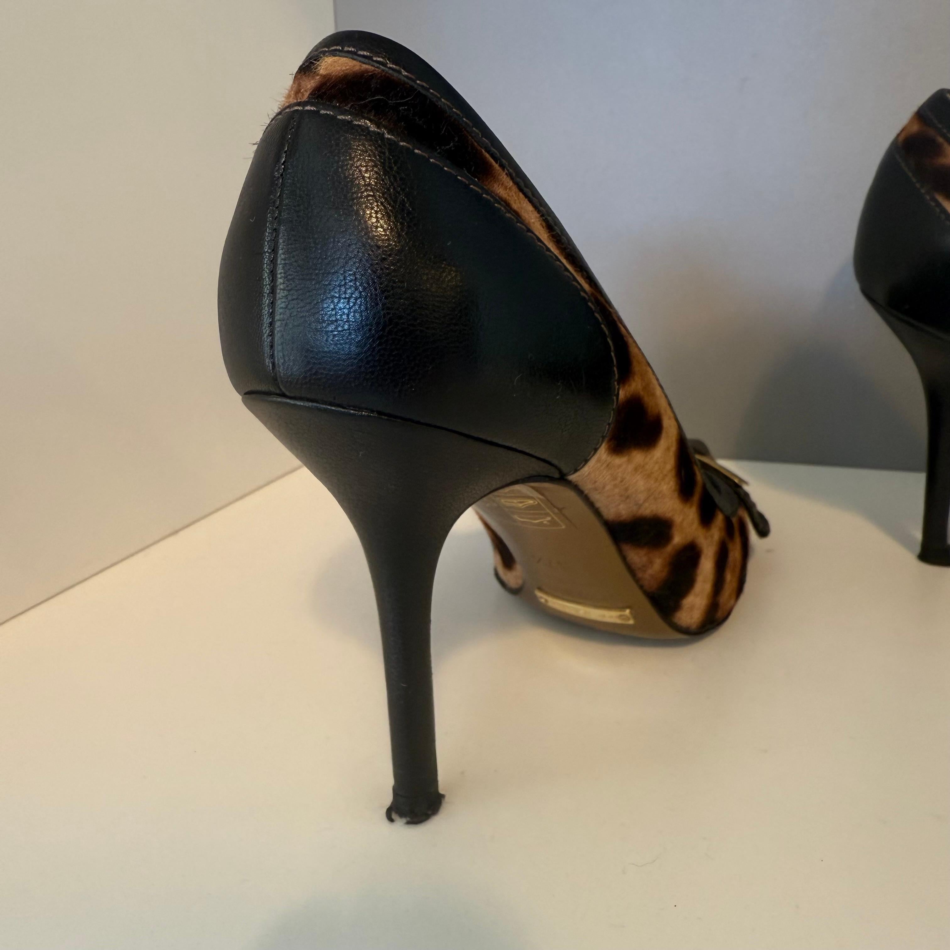 Bombas de becerro Dolce & Gabbana Animalier talla IT 37 1/2 en venta 2