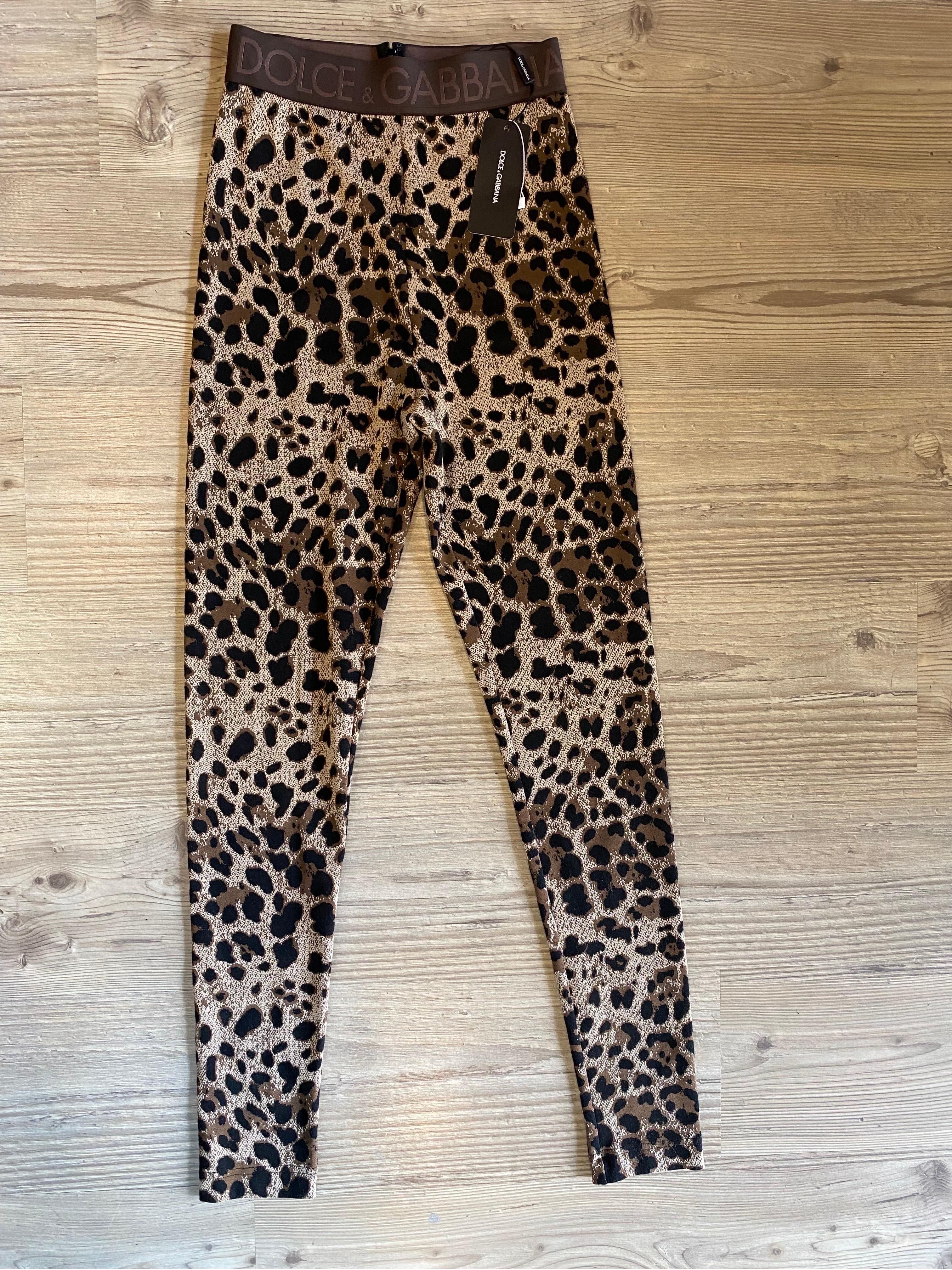 Pantalon legging en jersey animalier Dolce & Gabbana Unisexe en vente