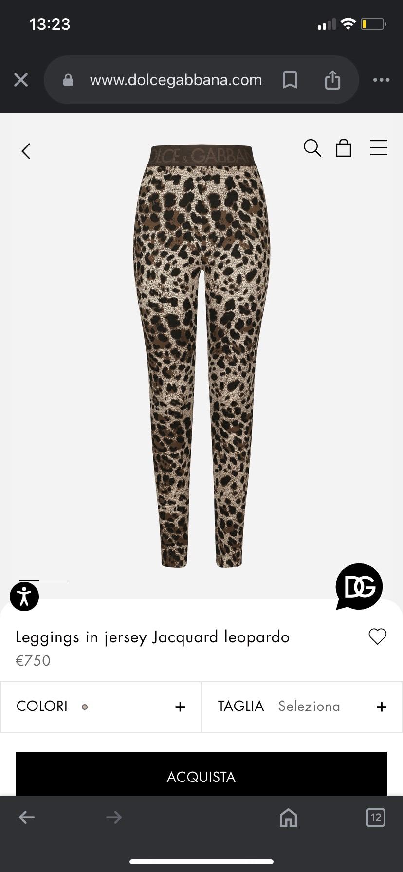 Pantalon legging en jersey animalier Dolce & Gabbana en vente 3