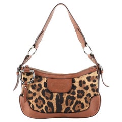 Dolce & Gabbana Animalier Pochette Shoulder Bag Leopard Print Canvas and Leather