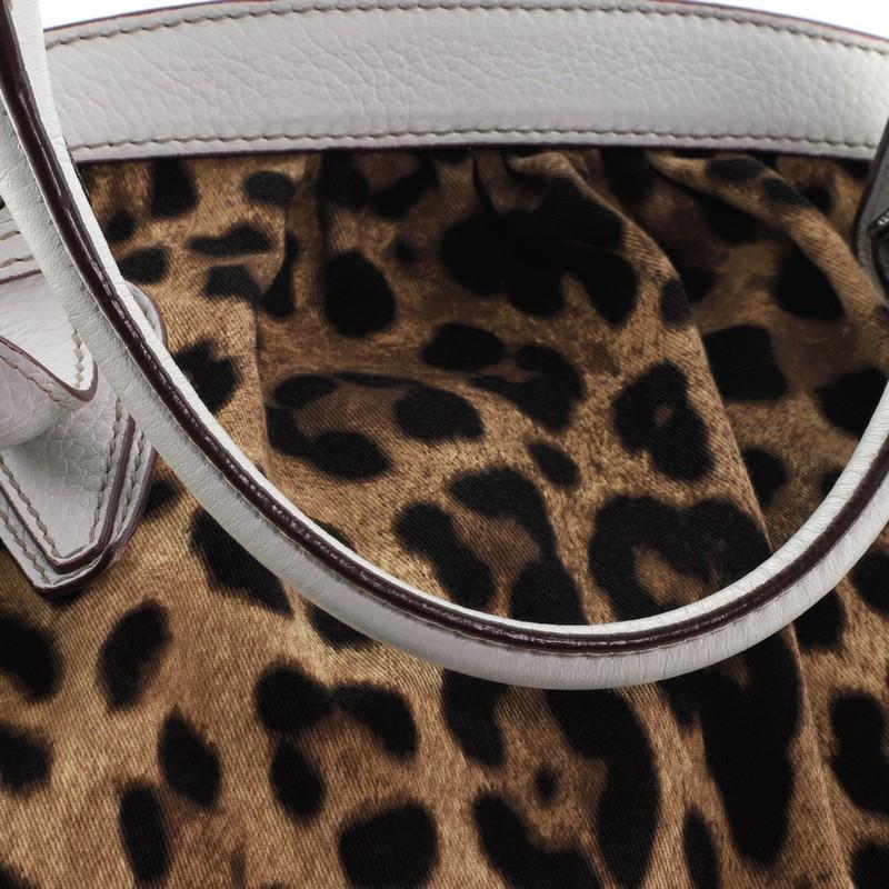 Dolce & Gabbana Animalier Shoulder Bag Leopard Print Canvas and Leather Large 2