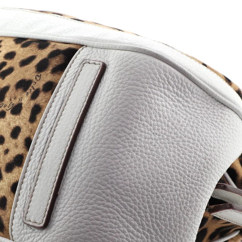 Dolce & Gabbana Animalier Shoulder Bag Leopard Print Canvas and Leather Large In Good Condition In NY, NY