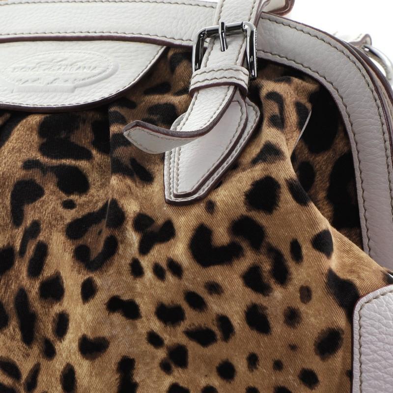 Women's or Men's Dolce & Gabbana Animalier Shoulder Bag Leopard Print Canvas and Leather Large