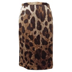 Dolce & Gabbana Animalier Silk Skirt IT 40