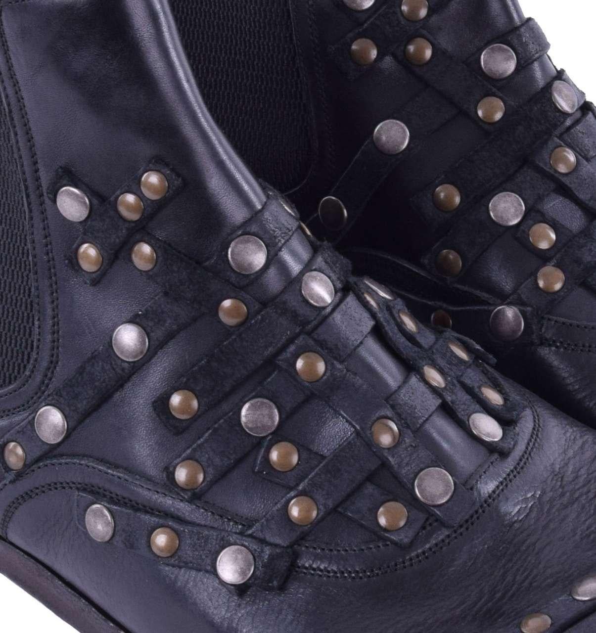 Dolce & Gabbana - Ankle Boots SIRACUSA with Studs EUR 40 In Excellent Condition For Sale In Erkrath, DE