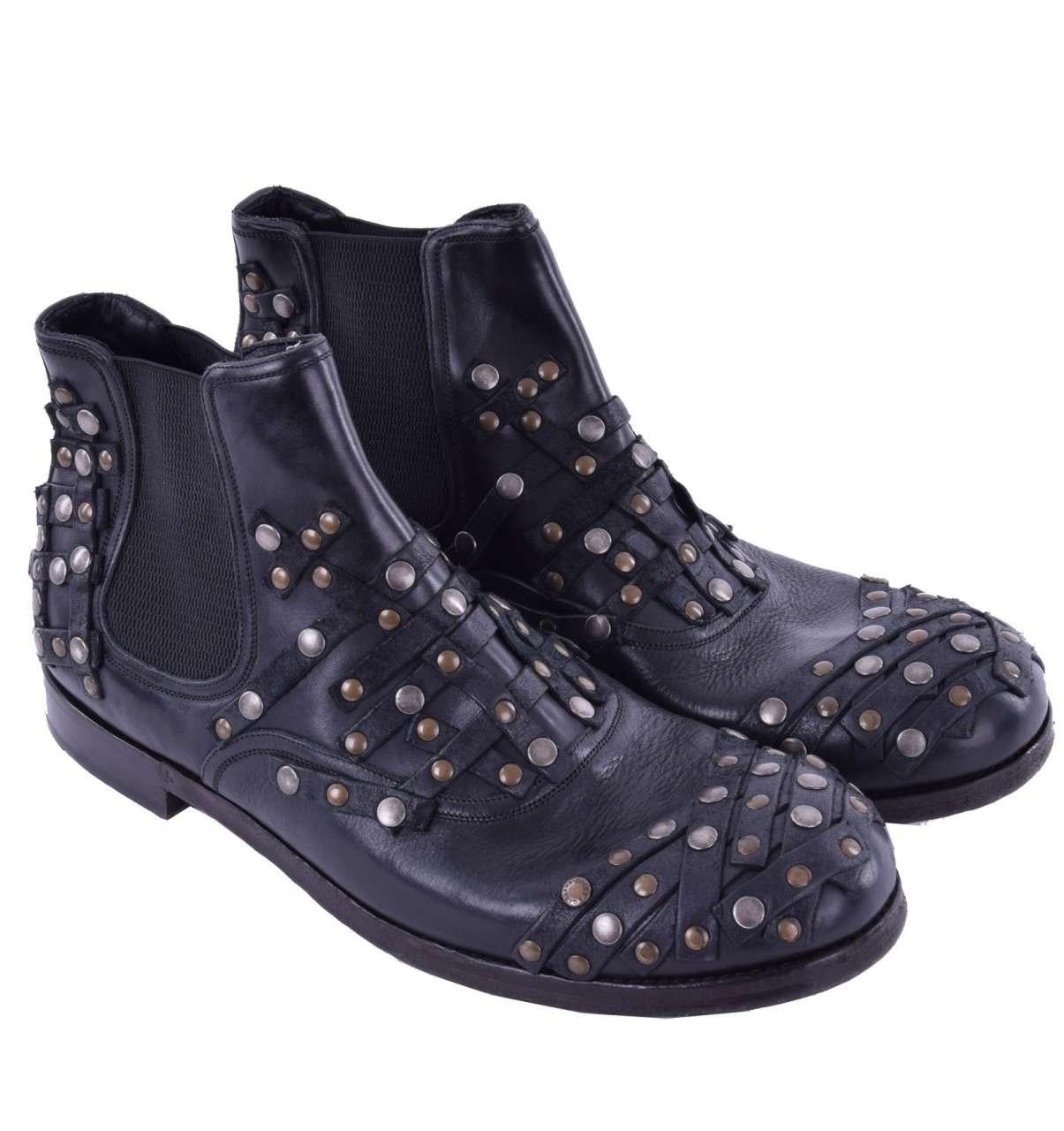 Men's Dolce & Gabbana - Ankle Boots SIRACUSA with Studs EUR 40 For Sale