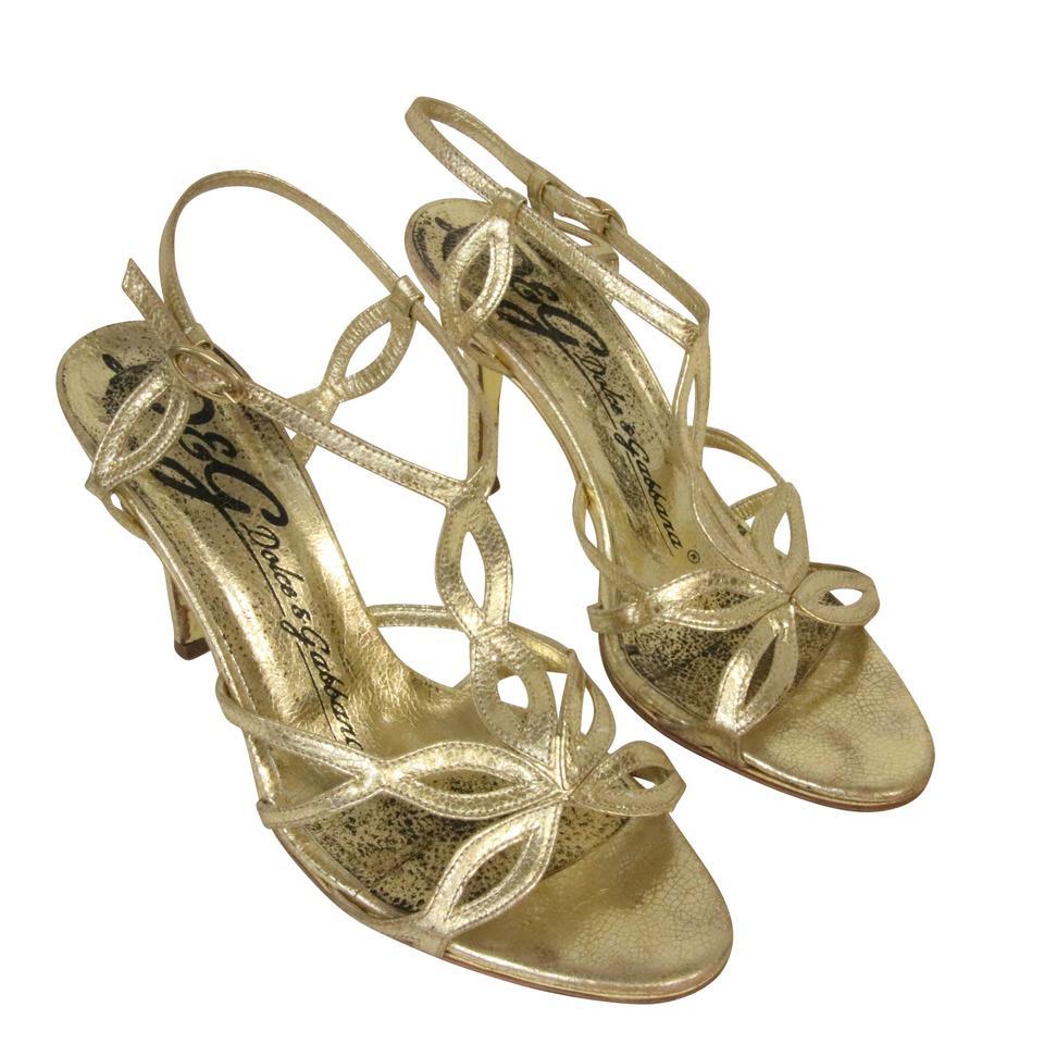 3 strap gold heels
