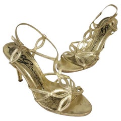 Dolce & Gabbana Ankle Strap High Heels Metallic 6 36 Gold Pumps DG-S0917P-0140