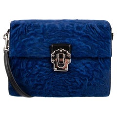 Dolce & Gabbana - Astrakan Fur LUCIA Bag Blue Black