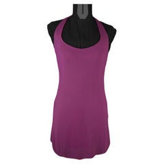 DOLCE & GABBANA – Authentic Purple Halter A-Line Mini Dress Beachwear  Size S