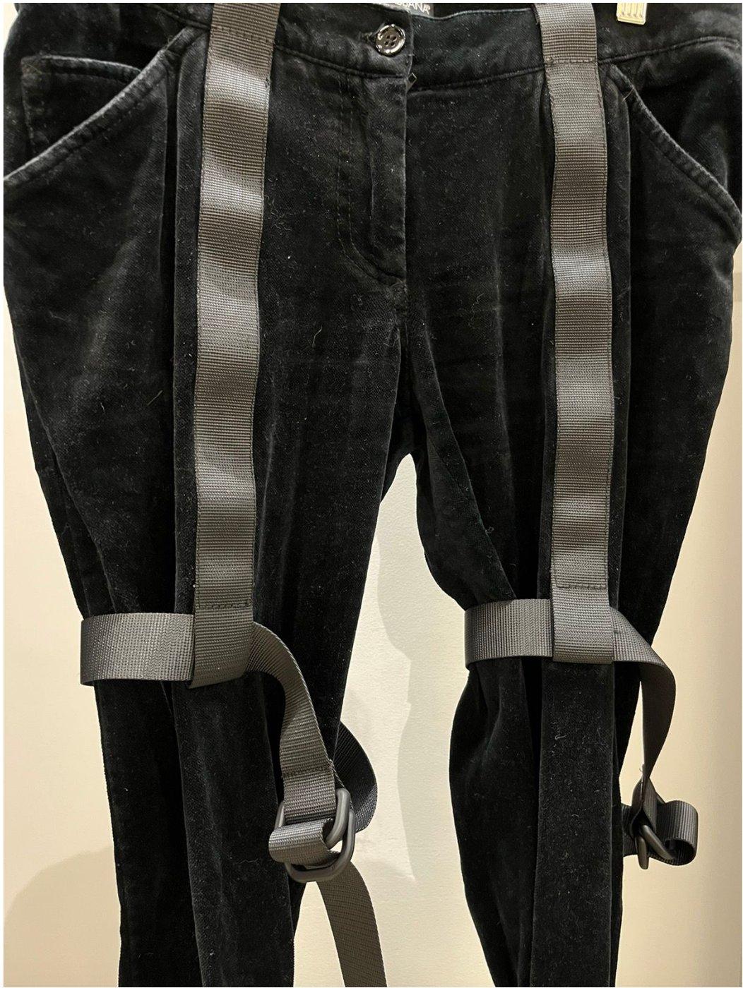 Dolce & Gabbana AW 2003 Velvet Bondage Trousers For Sale 2