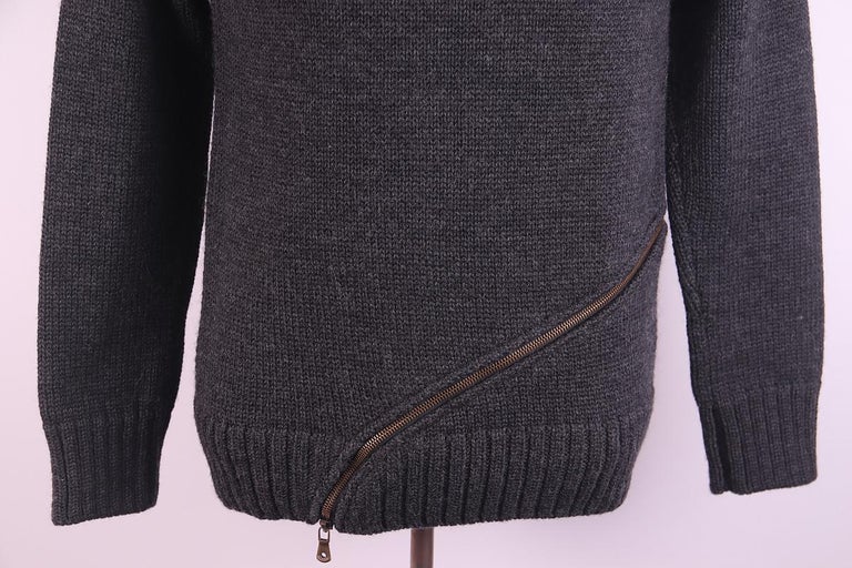 Pull Dolce & Gabbana FW2009 Patchwork Effet Laine Gris - Taille L, Occasion Très Bon état