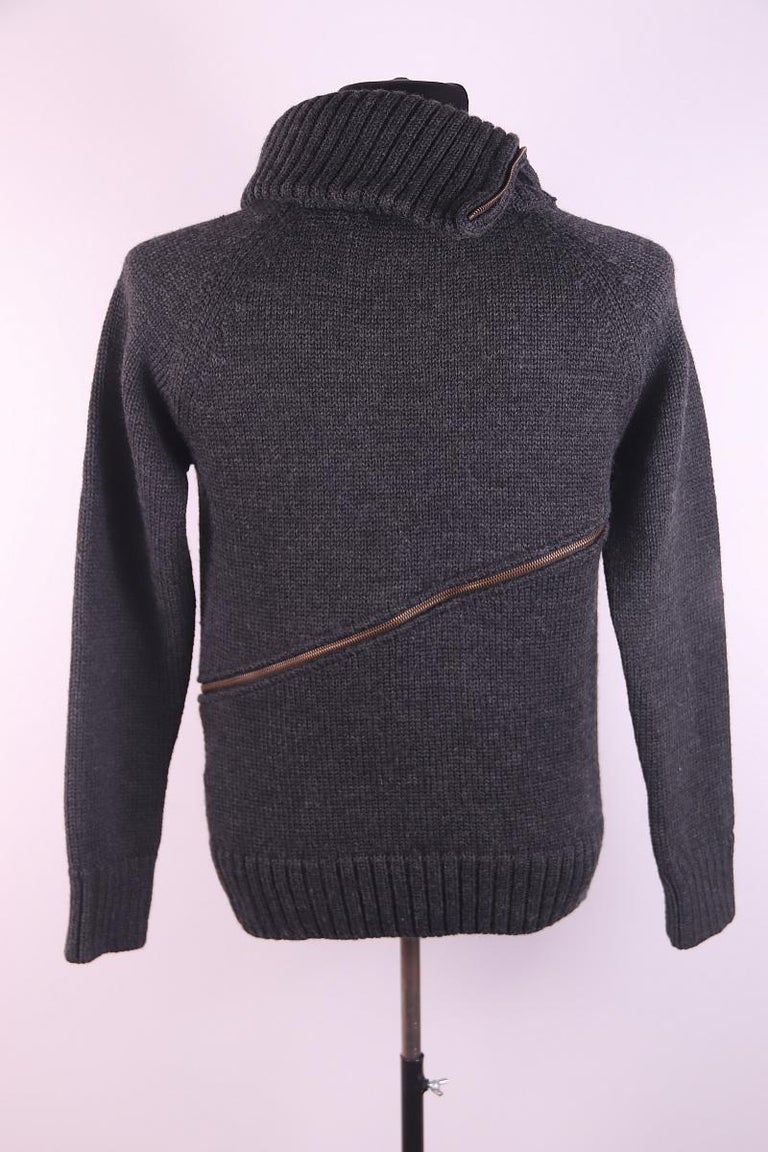AW 2003 Dolce and Gabbana OG Spiral Zip Chunky Sweater For Sale at