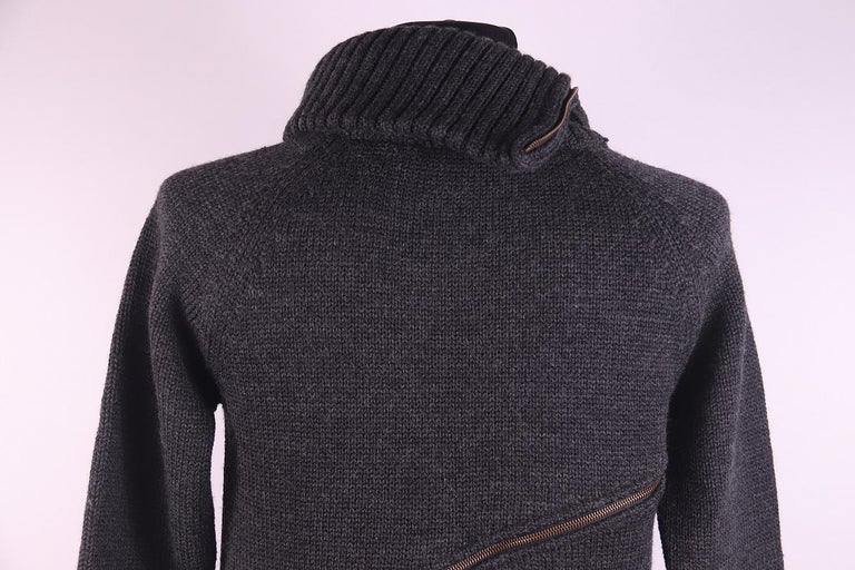 AW 2003 Dolce and Gabbana OG Spiral Zip Chunky Sweater For Sale at