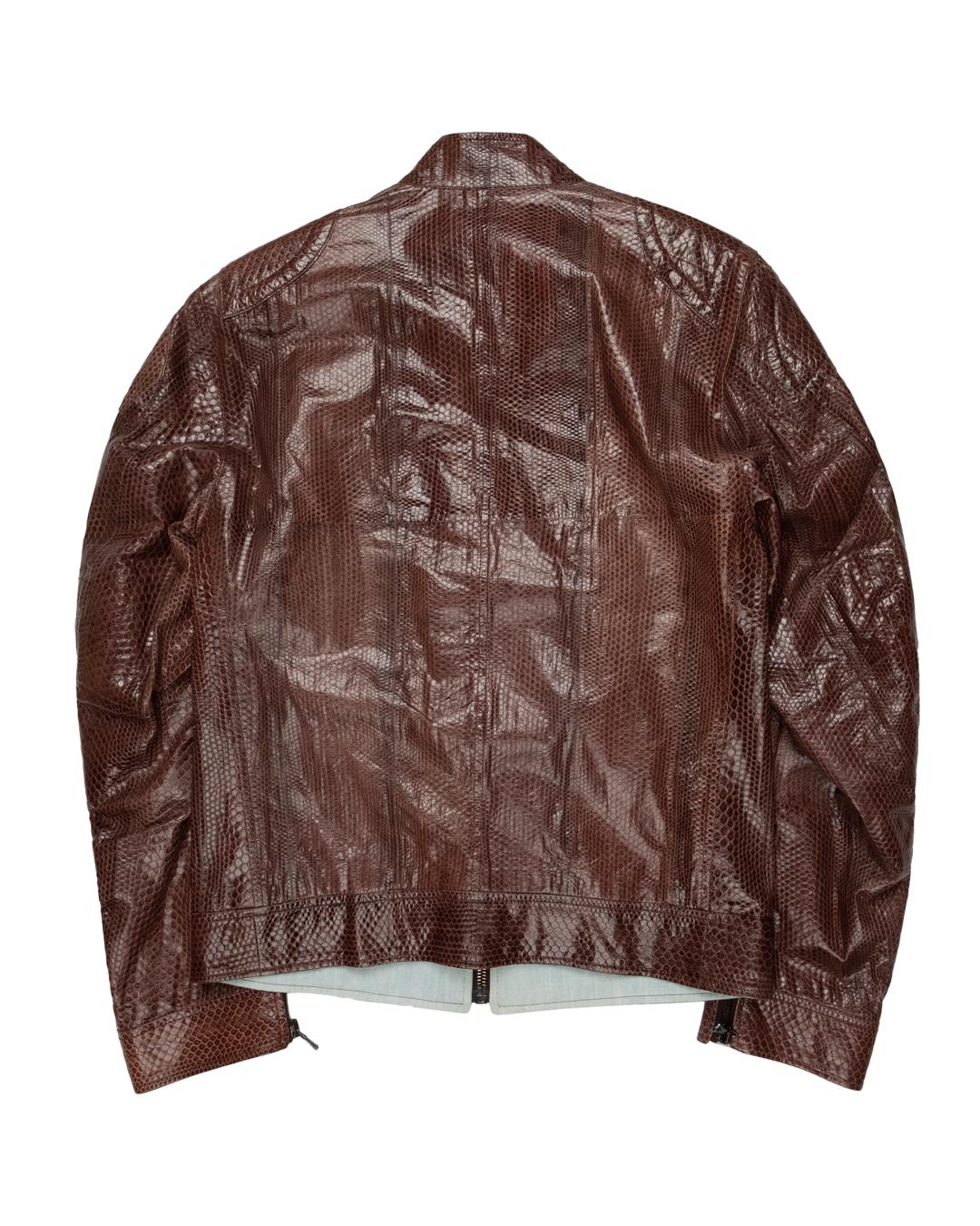 Black Dolce & Gabbana AW2005 Real Python Leather Jacket For Sale