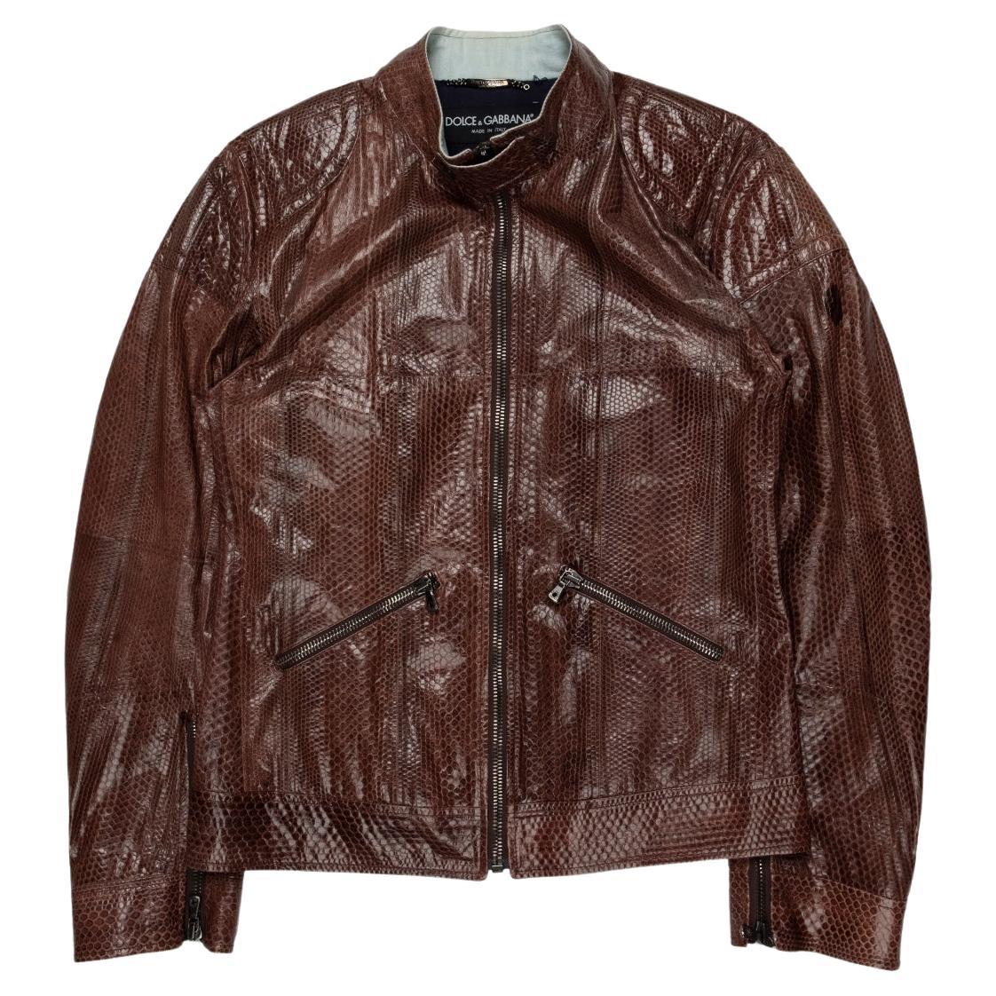 Dolce & Gabbana AW2005 Real Python Leather Jacket For Sale