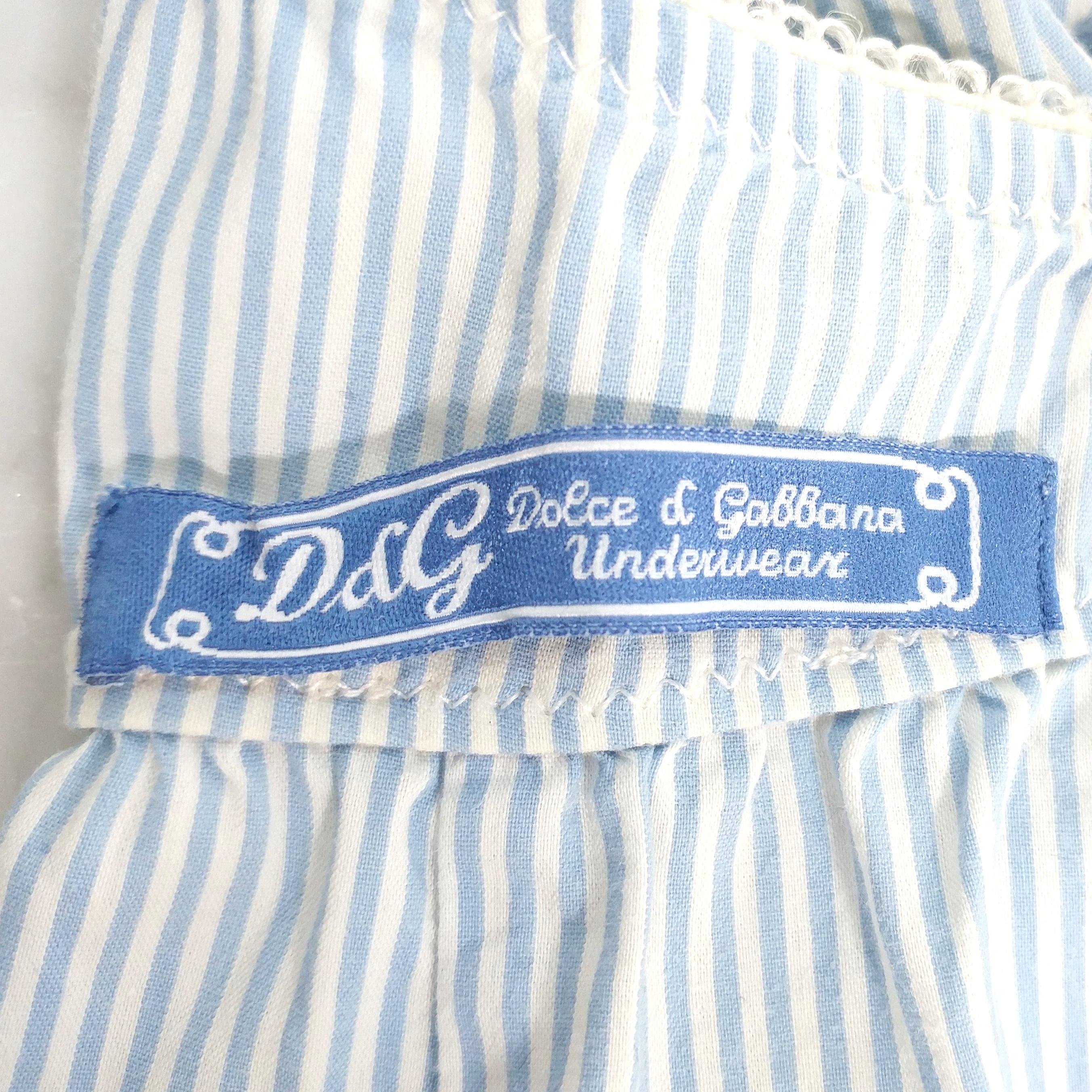 DOLCE & GABBANA – Azure Cotton Babydoll with Adjustable Straps  Size S/M 1