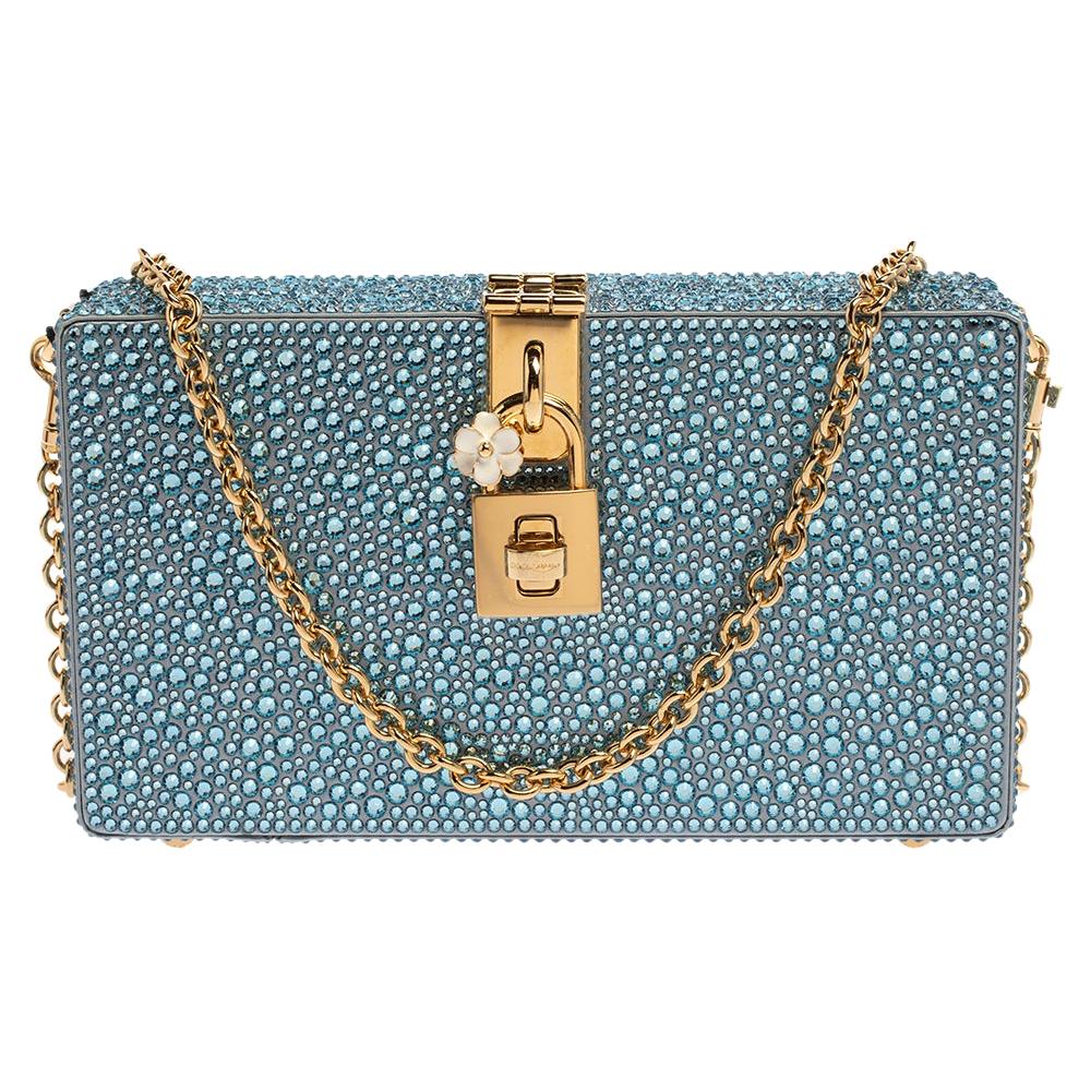Dolce and Gabbana Micro Sicily Blue Velvet Embellished Bag at 1stDibs