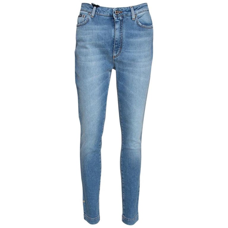 Dolce and Gabbana Azure Stretch Denim Pretty Fit Jeans IT 42 For Sale ...