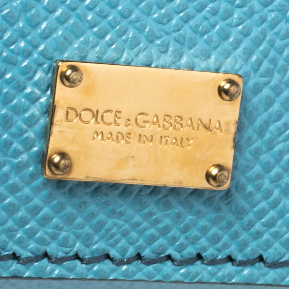 Dolce & Gabbana Baby Blue Leather Medium Miss Sicily Top Handle Bag 3
