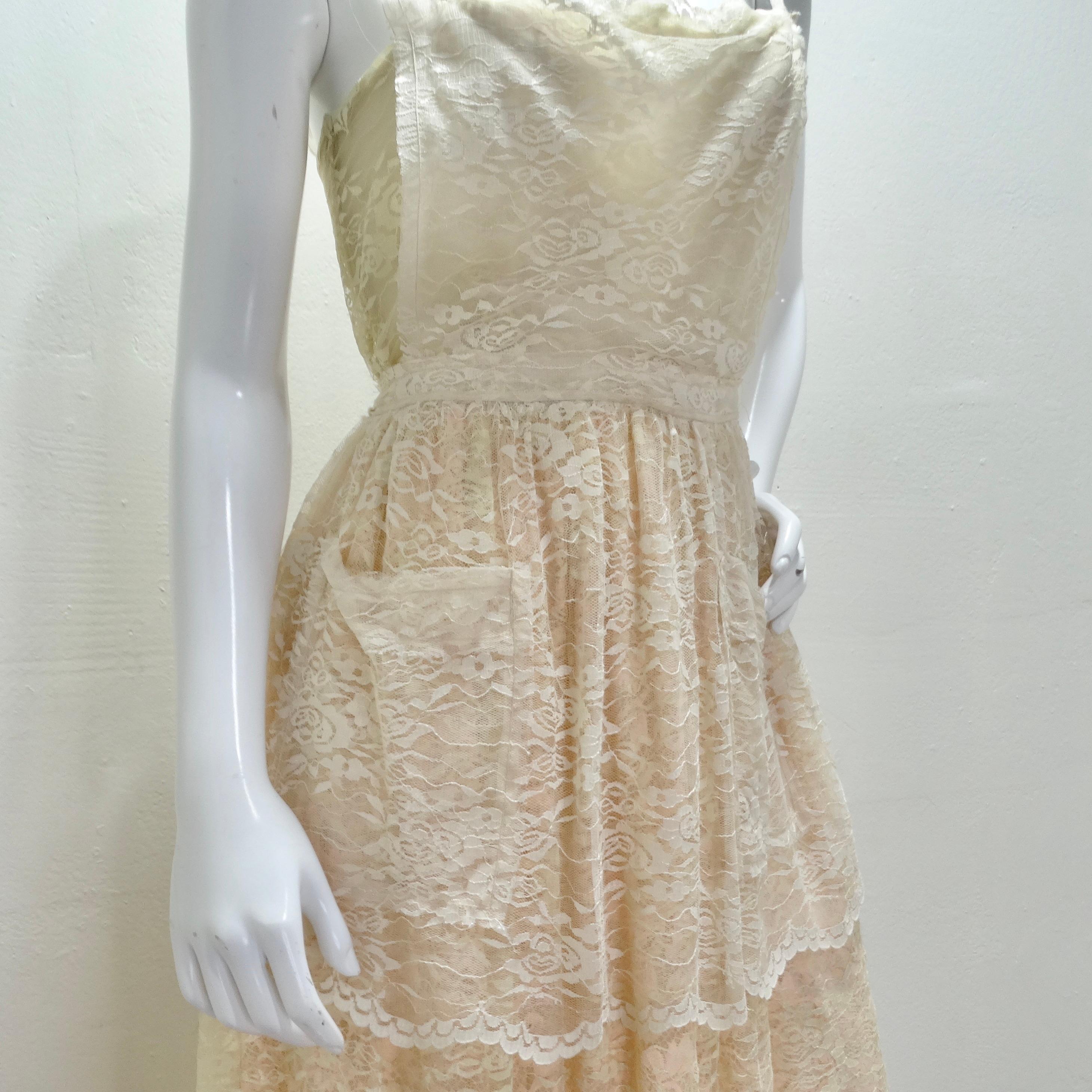 Women's or Men's Dolce & Gabbana Baby Pink Lace Dress For Sale