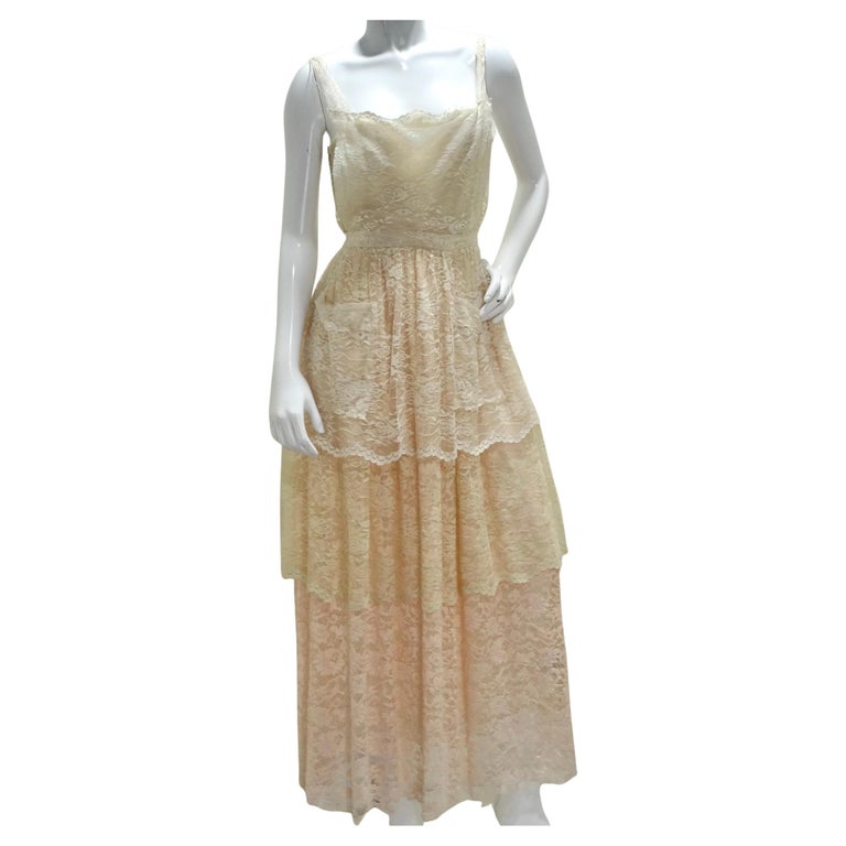 chinese dress ladies Dolce & Gabbana Lace Trim Maxi Dress main image 0