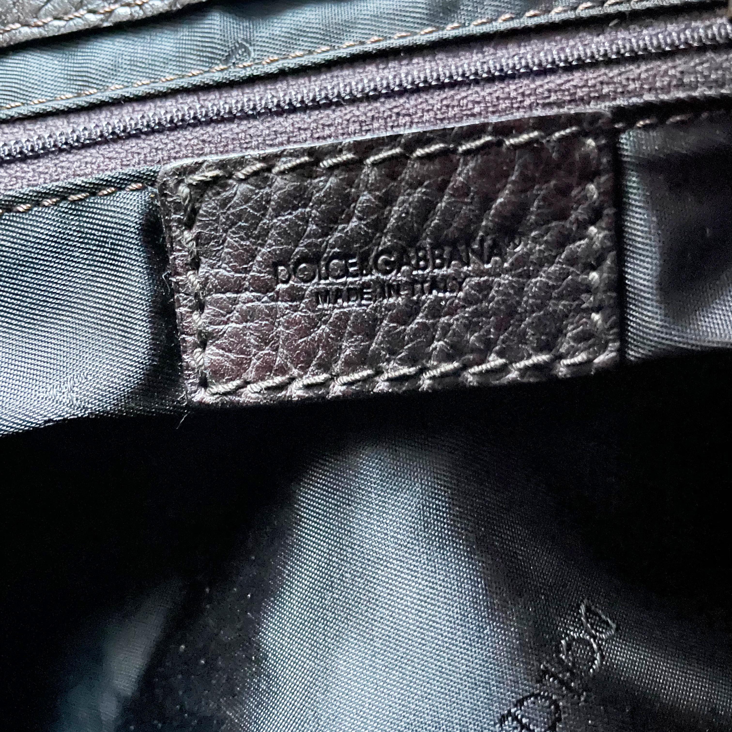Dolce & Gabbana Bag D-Ring Flap Bag Leather Satchel Logo Stamp with COA  For Sale 5