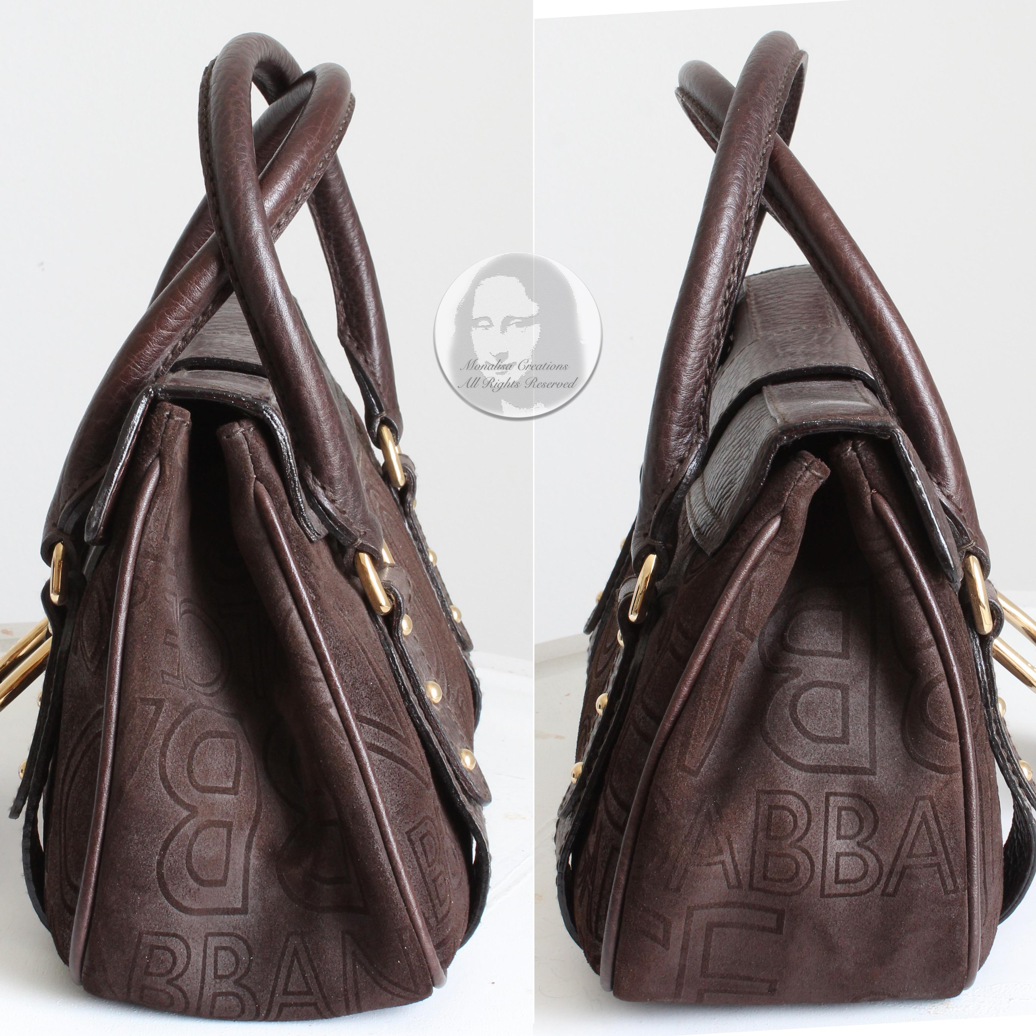 Dolce & Gabbana Bag D-Ring Flap Bag Leather Satchel Logo Stamp with COA  For Sale 1