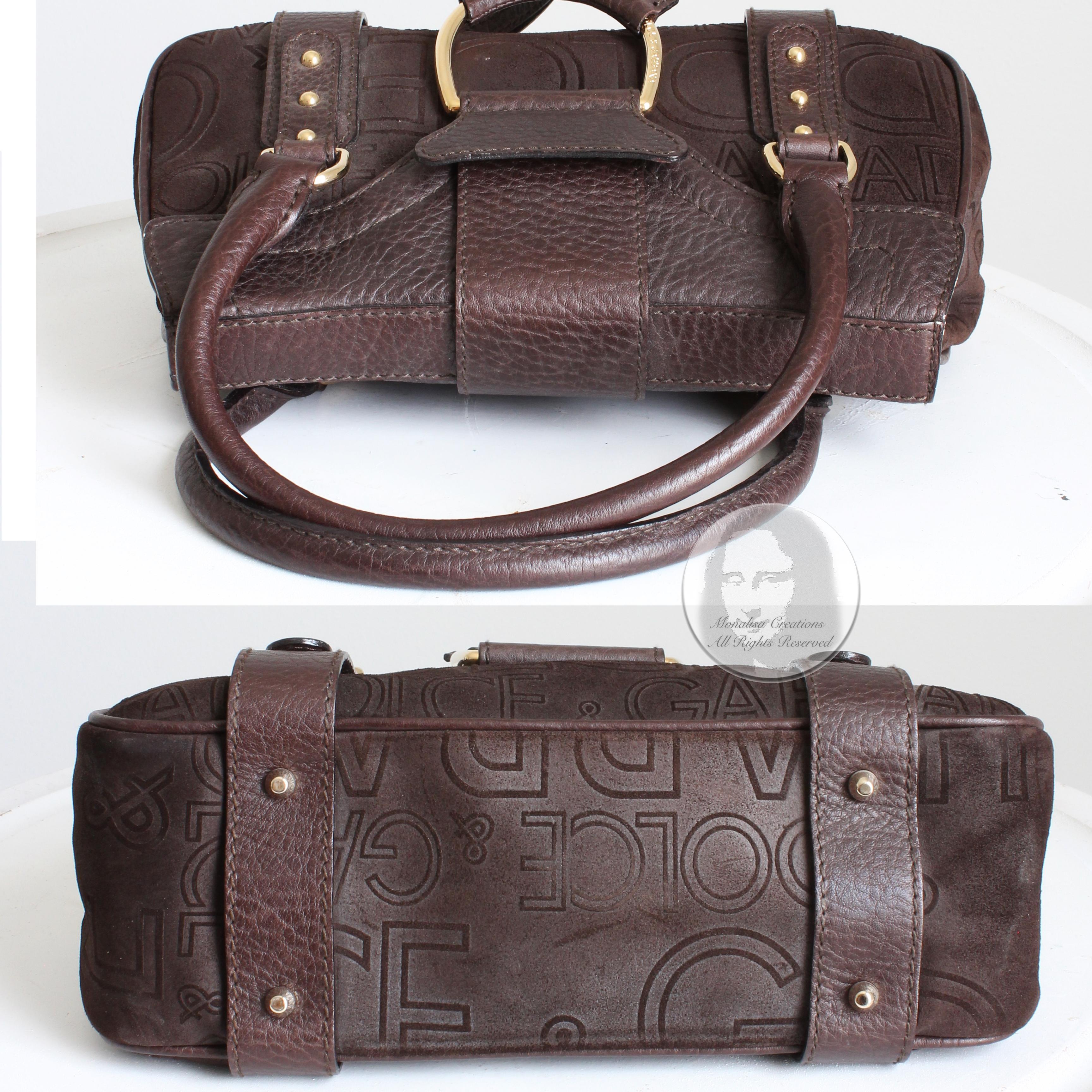 Dolce & Gabbana Bag D-Ring Flap Bag Leather Satchel Logo Stamp with COA  For Sale 4
