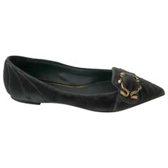 Dolce & Gabbana ballerinas grey velvet flats shoes 