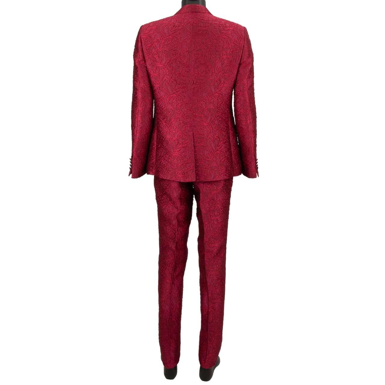 Dolce & Gabbana - Baroque 3 Piece Jacquard Suit Jacket Waistcoat SICILIA Pink 52 For Sale 2