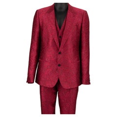 Dolce & Gabbana - Baroque 3 Piece Jacquard Suit Jacket Waistcoat SICILIA Pink 52