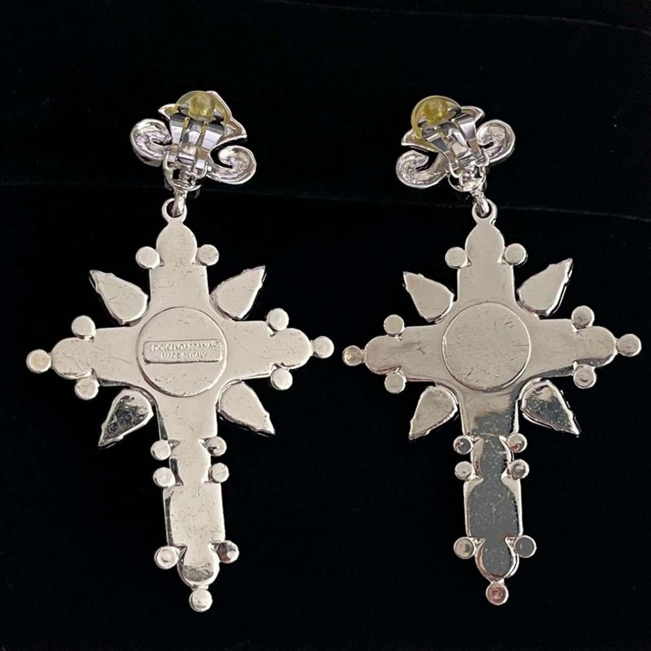 baroque cross earrings