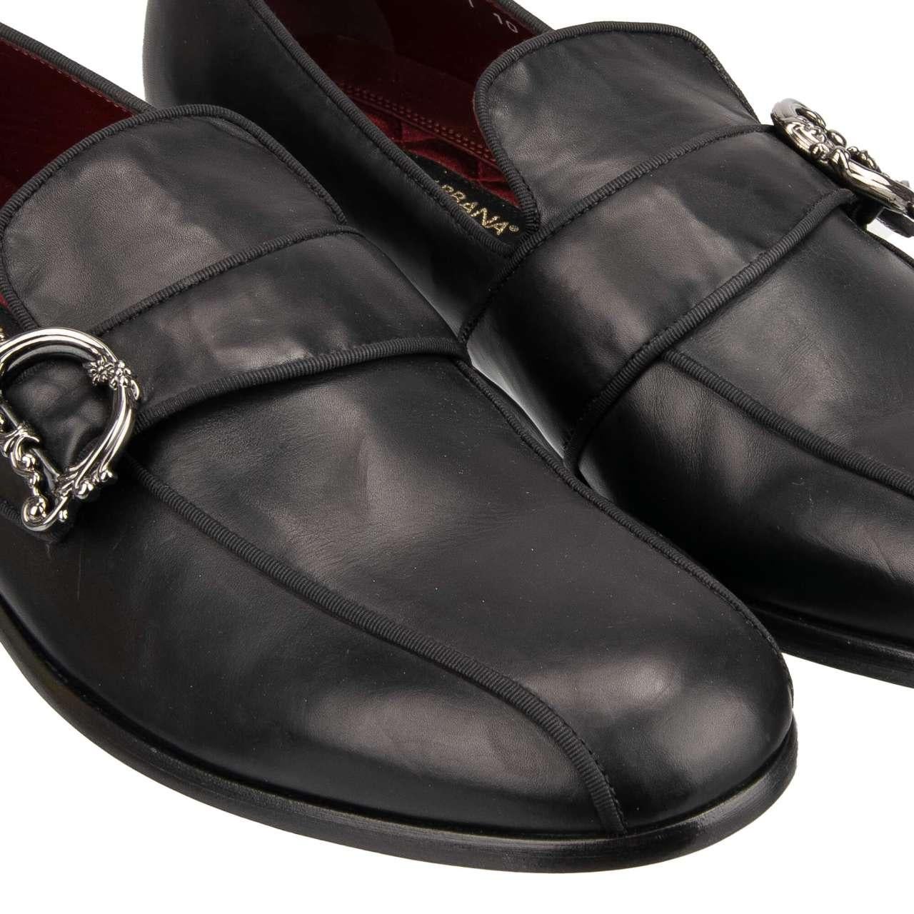 Men's Dolce & Gabbana - Baroque DG Logo Loafer Shoes MILANO Black EUR 42 For Sale