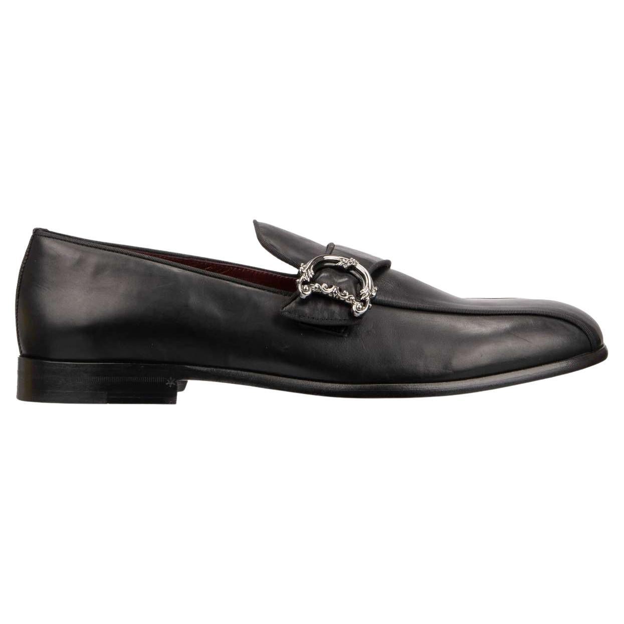 Dolce & Gabbana - Baroque DG Logo Loafer Shoes MILANO Black EUR 42 For Sale