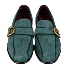 Dolce & Gabbana - Baroque DG Logo Loafer Shoes MILANO Blue Gold 44 UK 10 US 11