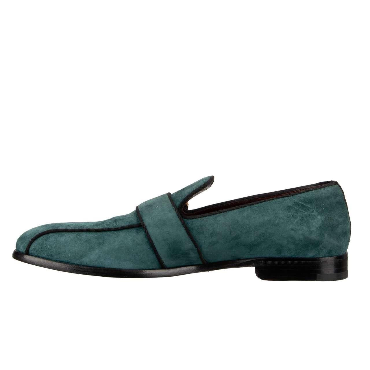 Dolce & Gabbana - Baroque DG Logo Loafer Shoes MILANO Blue Gold 44 UK 10 US 11 In Excellent Condition For Sale In Erkrath, DE