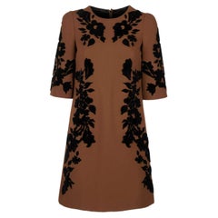 Dolce & Gabbana - Robe à broderie baroque marron IT 38