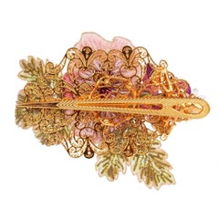 Dolce & Gabbana - Baroque Flower Crystals Hair Clip Gold