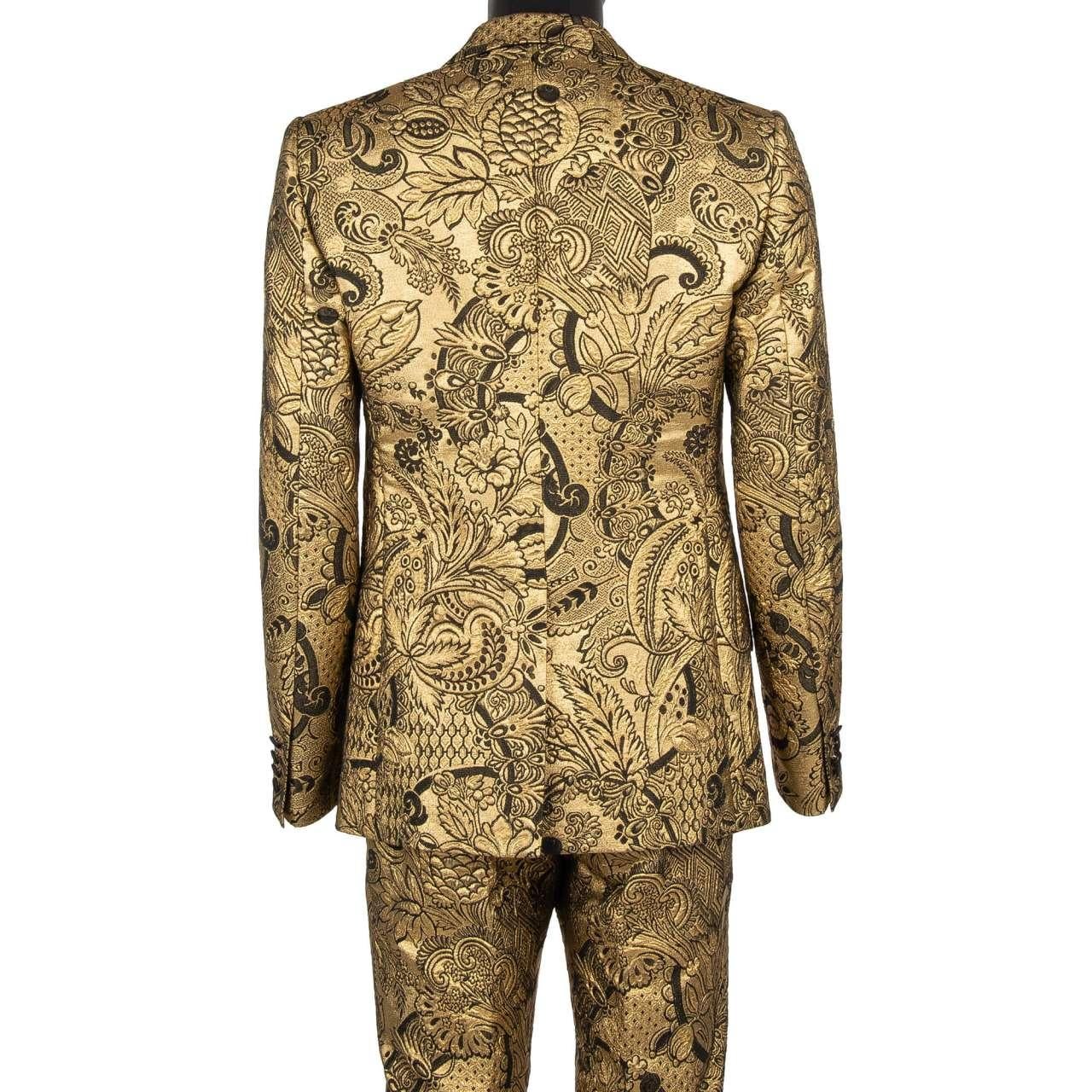 Dolce & Gabbana Traje Chaqueta Jacquard Flor Barroca SICILIA Chaleco Oro 52 en Excelente estado para la venta en Erkrath, DE