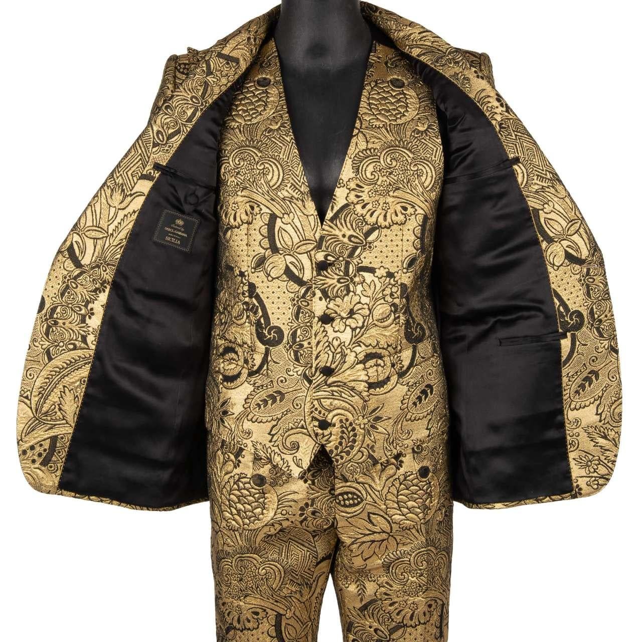 De los hombres Dolce & Gabbana Traje Chaqueta Jacquard Flor Barroca SICILIA Chaleco Oro 52 en venta